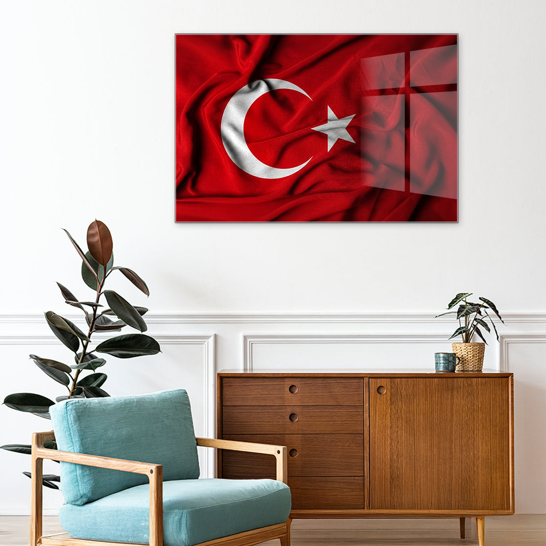 Türk Bayrağı - Cam Tablo