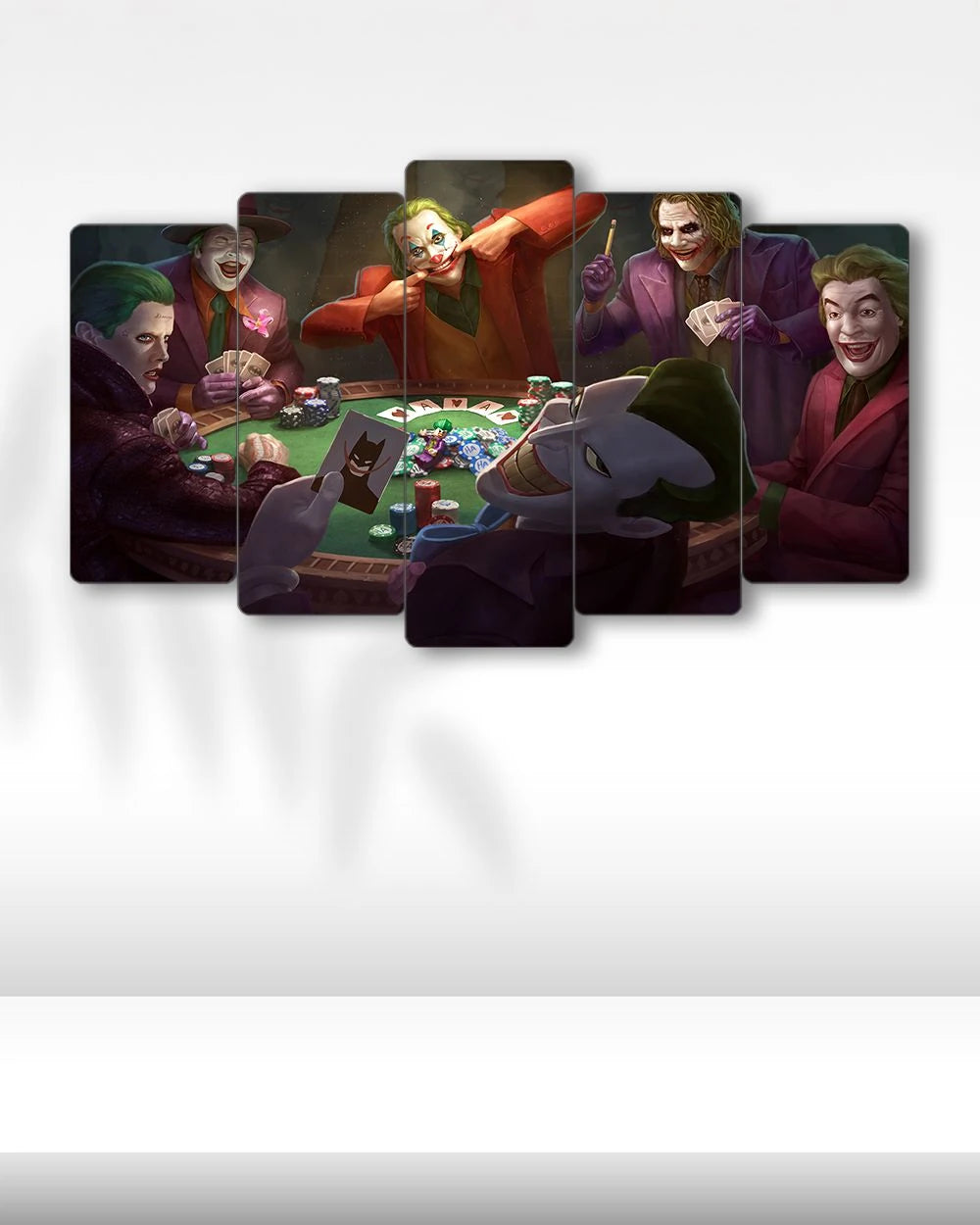 Jokerler Masa Başında - 5 Parçalı Tablo