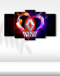 Renault Trucks Logo - 5 Parçalı Araba Tablo