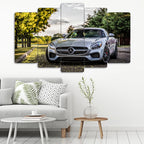 Mercedes-AMG GT Silver - 5 Parçalı Araba Tablo