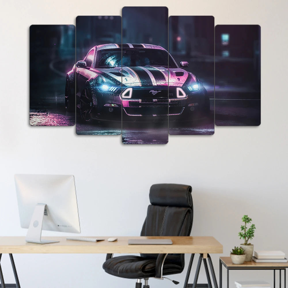 Ford Mustang GT - 5 Parçalı Araba Tablo