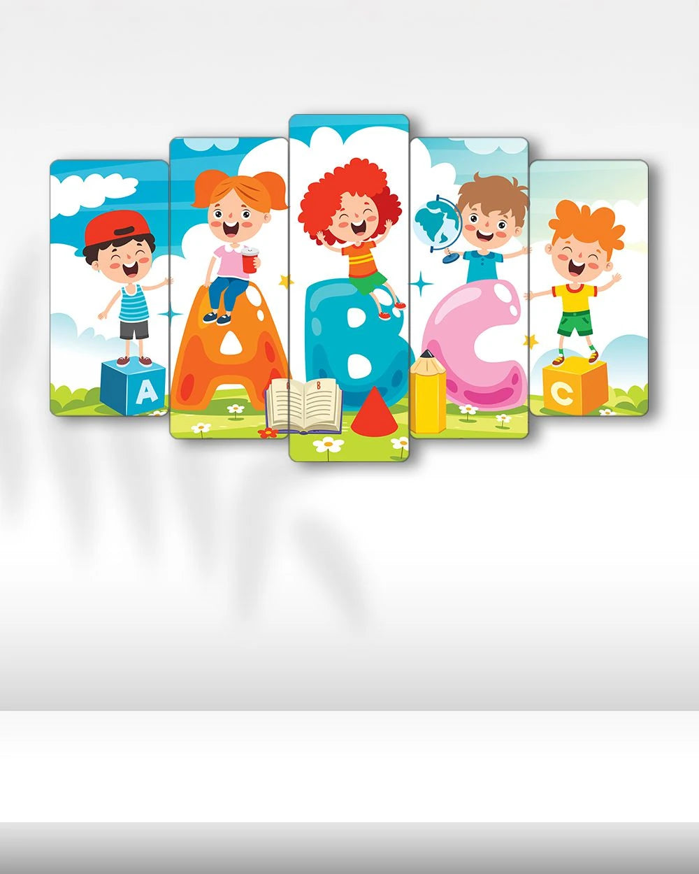 Çocuklar, Harfler - 5 Parçalı Tablo