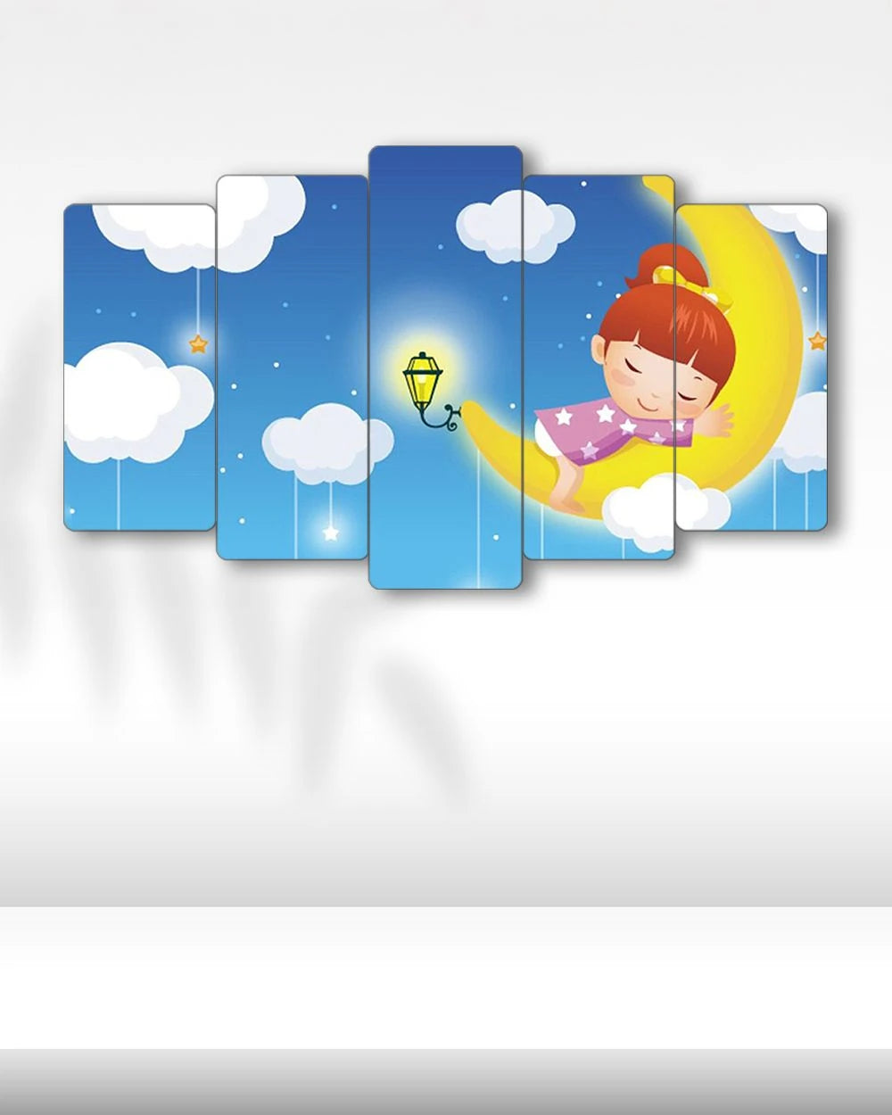 Ay, Bulut, Çocuk - 5 Parçalı Tablo
