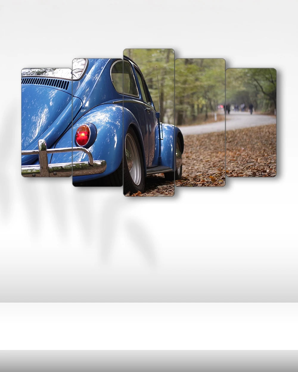 Mavi Vosvos, Volkswagen Beetle - 5 Parçalı Araba Tablo