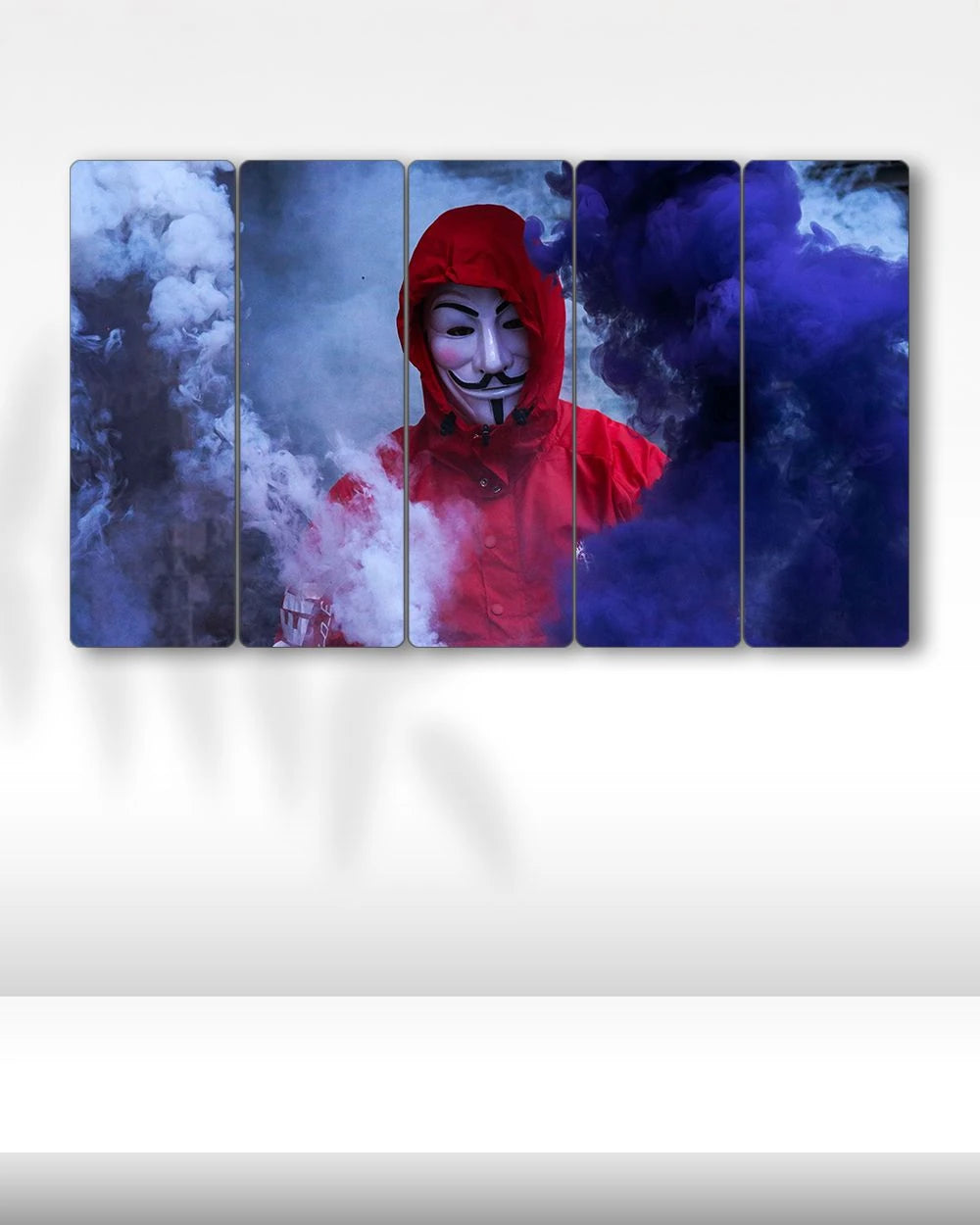 Guy Fawkes Maskeli Adam - 5 Parçalı Tablo