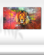 Aslan, Renk Patlaması - 5 Parçalı Tablo