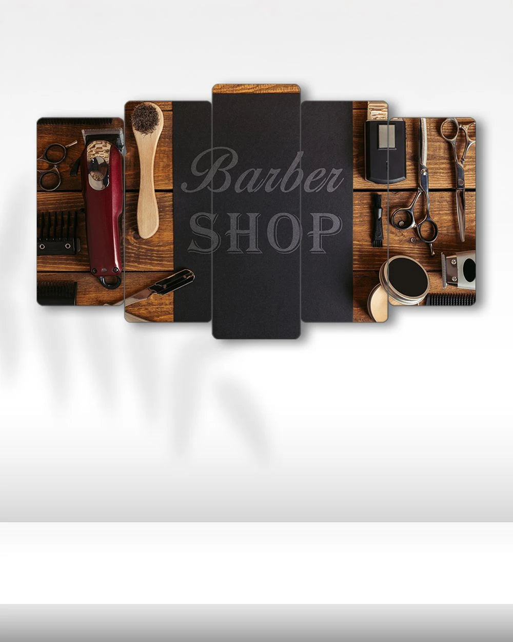 Barber Shop, Tarak, Makas - 5 Parçalı Berber Tablo