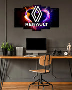 Renault Logo - 5 Parçalı Araba Tablo