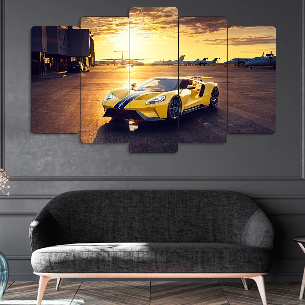 Ford GT - 5 Parçalı Araba Tablo