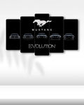 Ford Mustang Evrimi - 5 Parçalı Araba Tablo