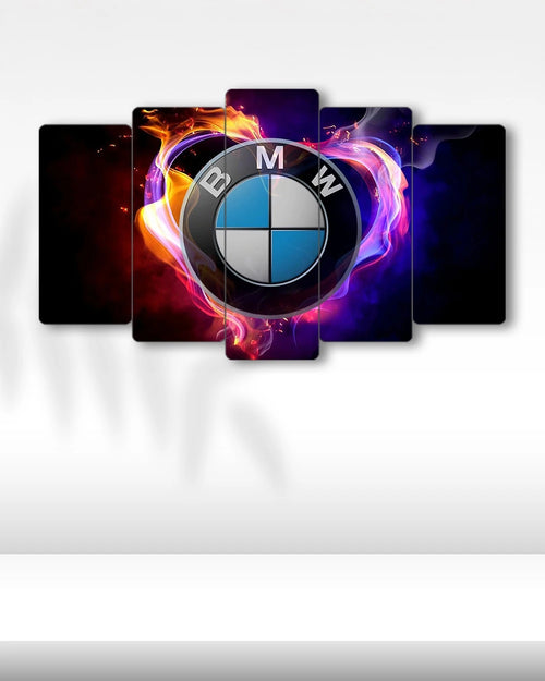 BMW Logo - 5 Parçalı Araba Tablo