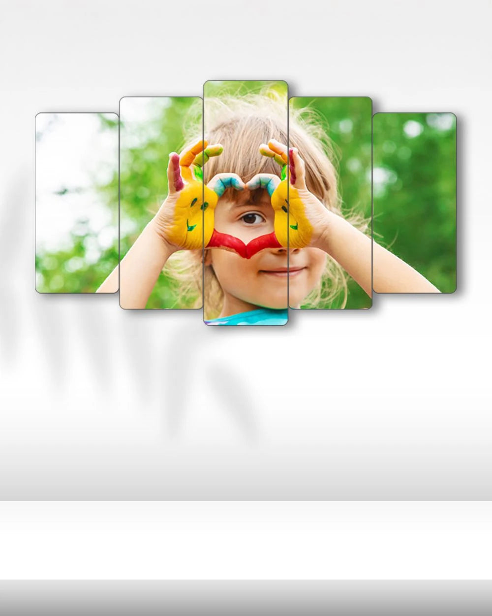 Boyama, Kalp - 5 Parçalı Tablo