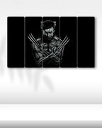 X-Men, Wolverine Siluet - 5 Parçalı Tablo