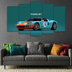 Ford GT Gulf Edition - 5 Parçalı Araba Tablo