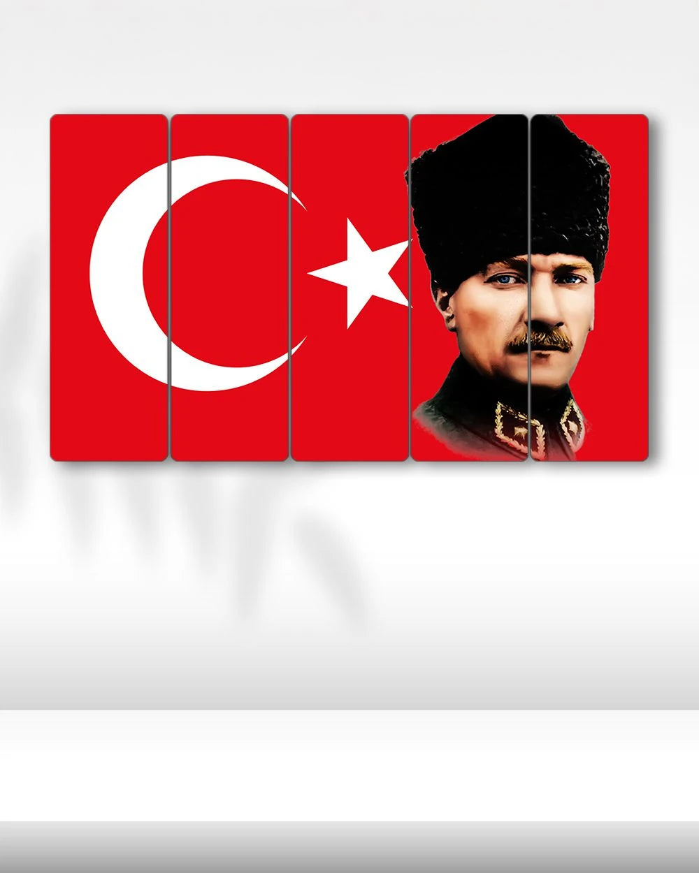 Başkumandan Atatürk, Türk Bayrağı - 5 Parçalı Tablo