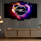 Opel Alevli Logosu - 5 Parçalı Araba Tablo