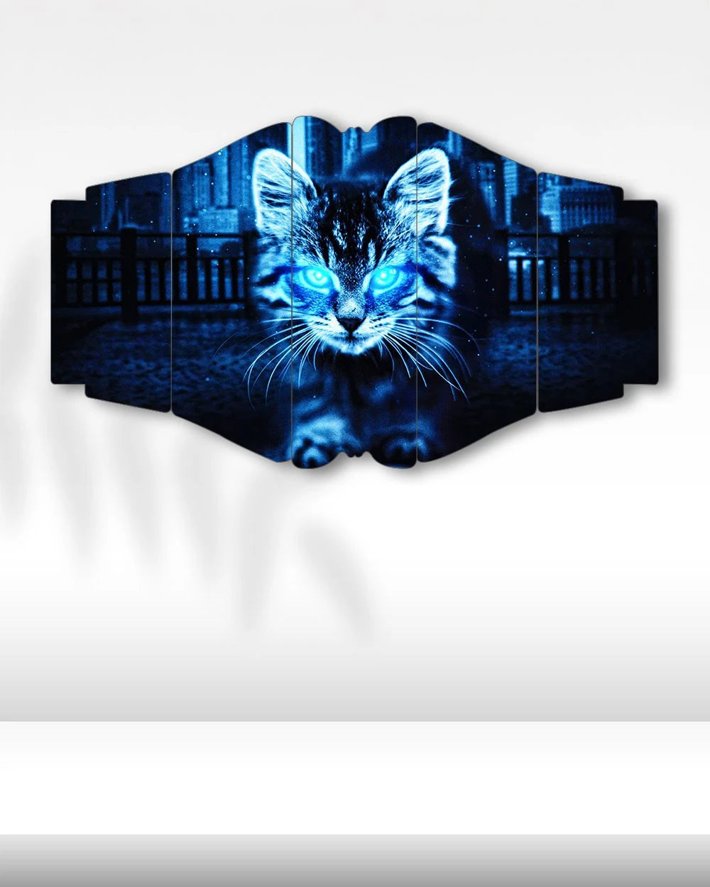 Geceye Meydan Okuyan Kedi – 5 Parçalı Tablo