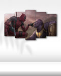 Deadpool ve Thanos Mizahi Sahne - 5 Parçalı Tablo