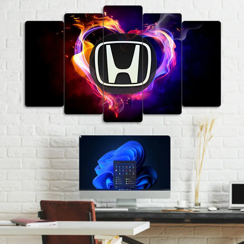 Honda Logo - 5 Parçalı Araba Tablo