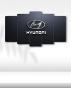 Hyundai Logolu - 5 Parçalı Araba Tablo