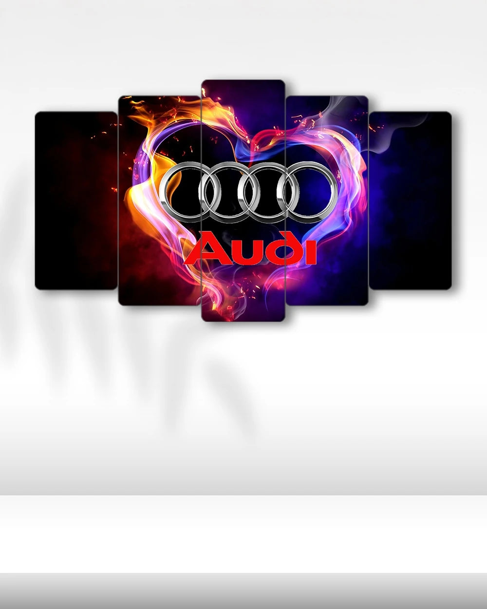 Audi Logo - 5 Parçalı Araba Tablo