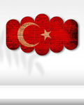 Tuğla Üzerinde Türk Bayrağı - 5 Parçalı Tablo