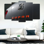 Seat Cupra Logo - 5 Parçalı Araba Tablo