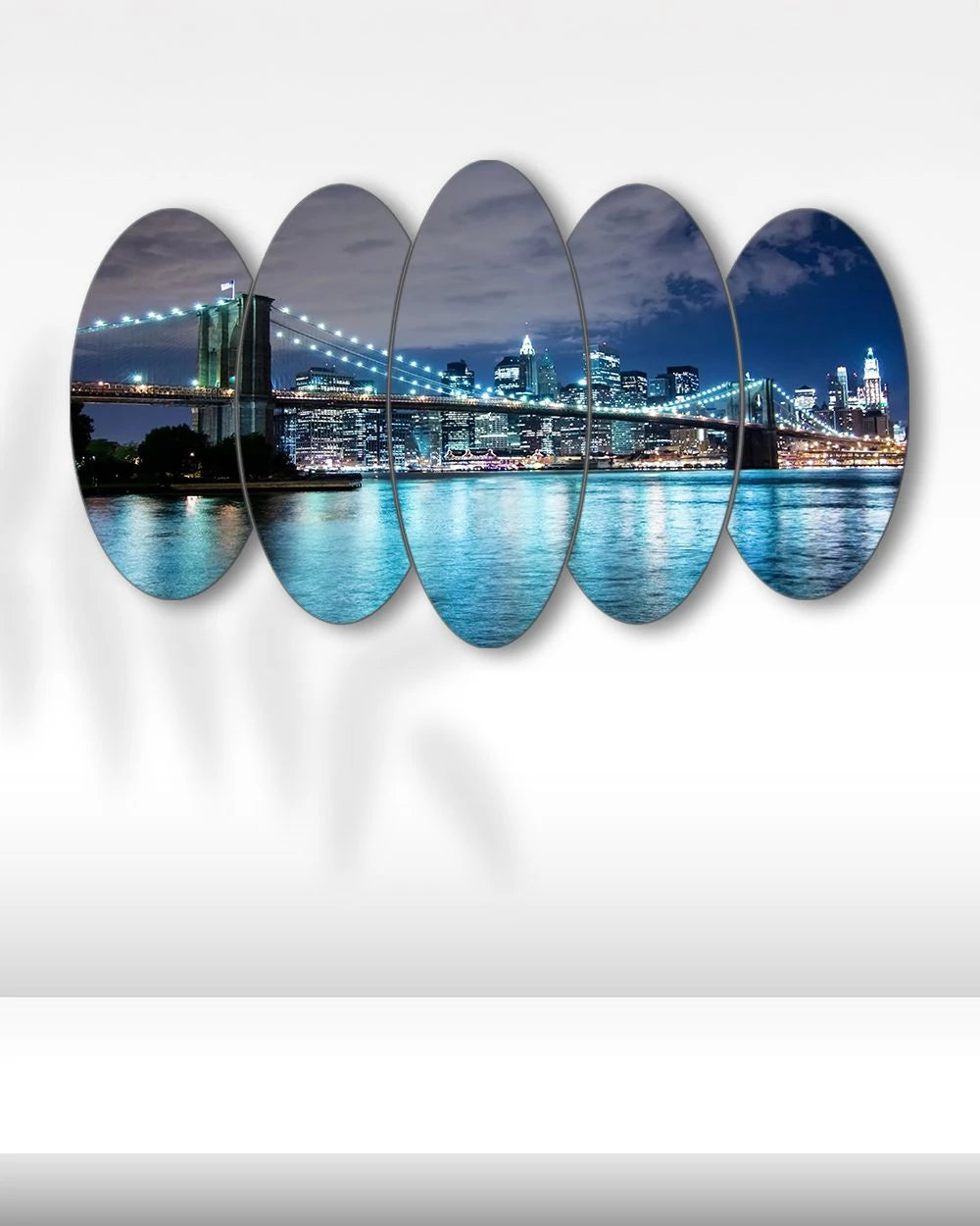 Brooklyn Köprüsü ve New York Manzarası - 5 Parçalı Tablo