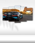 Bugatti Divo Paris Edition - 5 Parçalı Araba Tablo
