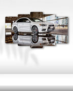 Mitsubishi Lancer Evolution X - 5 Parçalı Araba Tablo