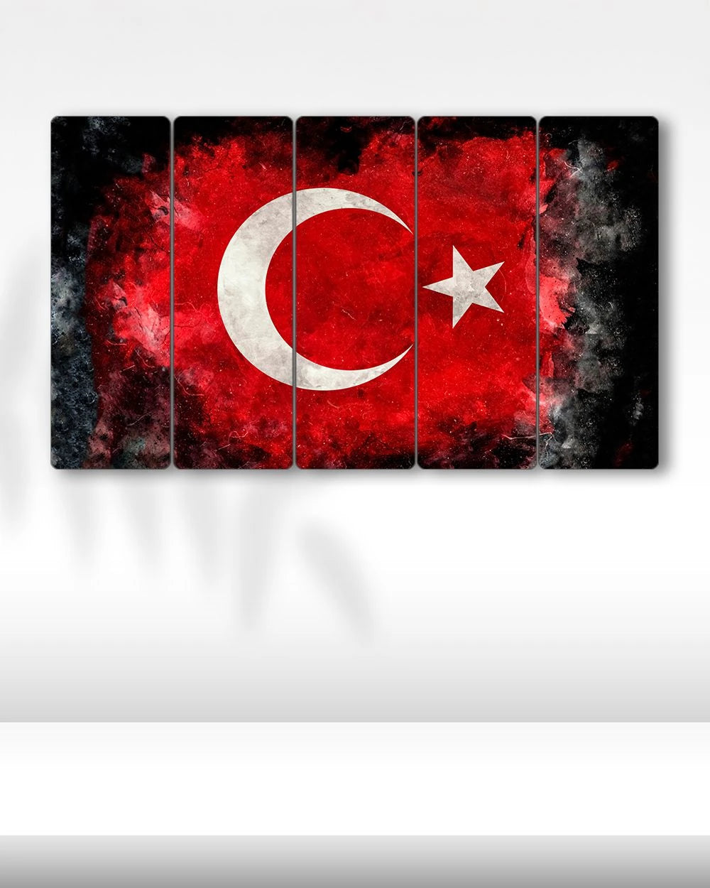 Türk Bayrağı, Ay Yıldız, Dumanlı - 5 Parçalı Tablo