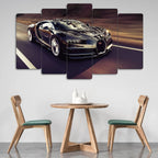 Bugatti Chiron Noir - 5 Parçalı Araba Tablo