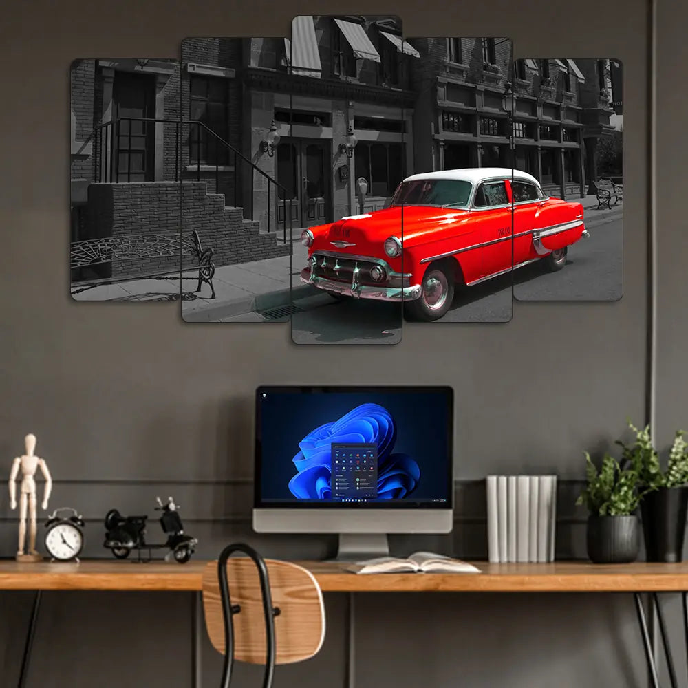 Chevrolet Bel Air 1953 - 5 Parçalı Araba Tablo