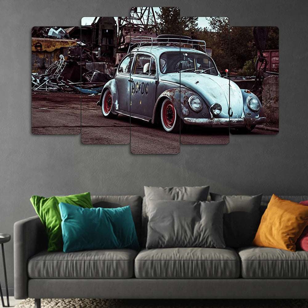 Vosvos Rat Rod - 5 Parçalı Araba Tablo
