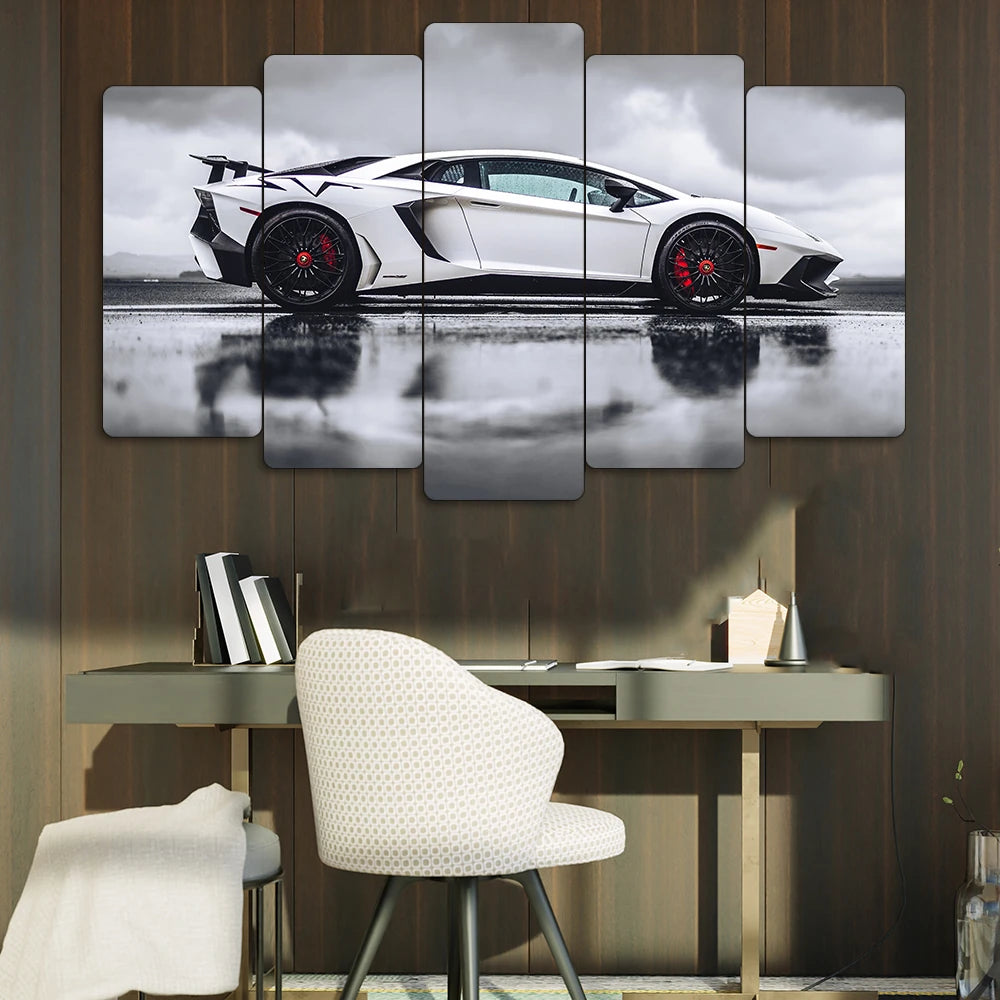 Lamborghini Aventador SV - 5 Parçalı Araba Tablo
