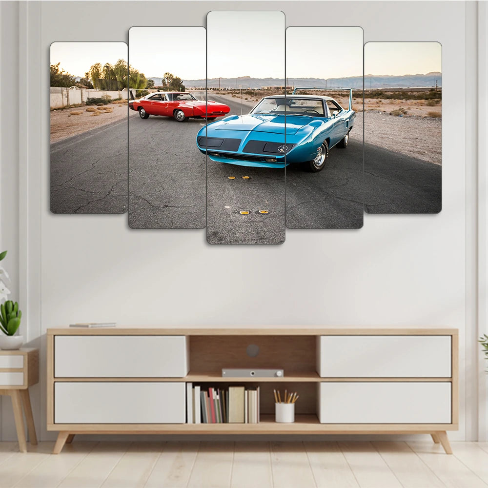 Plymouth Superbird & Dodge Charger Daytona - 5 Parçalı Araba Tablo