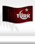 Türk Bayrağı TÜRK Yazılı Tasarım - 5 Parçalı Tablo