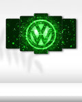 Volkswagen Logo - 5 Parçalı Araba Tablo
