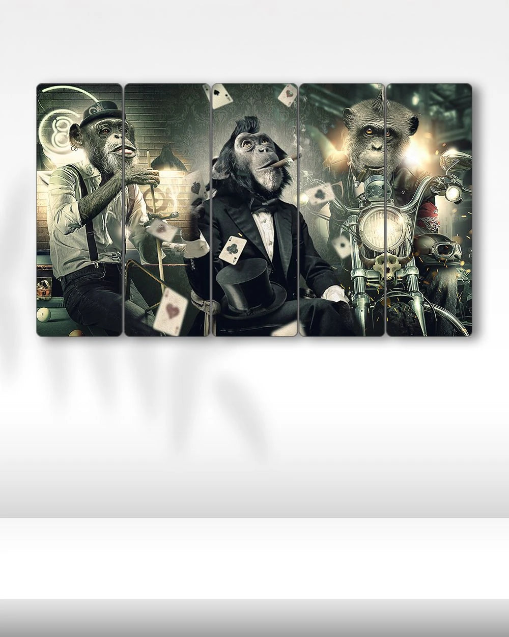 Çılgın Maymunlar - 5 Parçalı Tablo