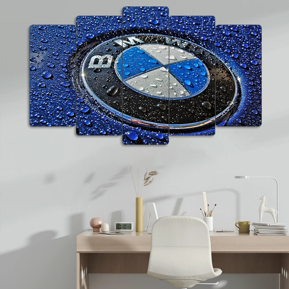 BMW Logosu Yağmur Detaylı - 5 Parçalı Araba Tablo