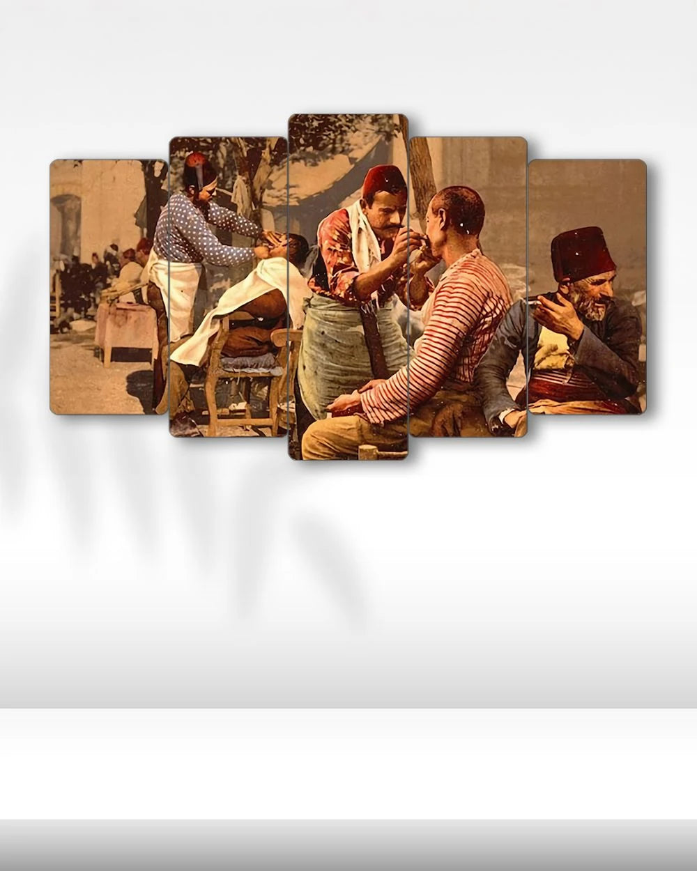 Nostalji Osmanlı Tıraşı - 5 Parçalı Berber Tablo