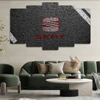 SEAT Asfalt Logosu - 5 Parçalı Araba Tablo