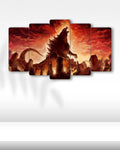 Godzilla, Yıkım Sahnesi - 5 Parçalı Tablo