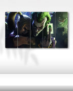 Joker, Harley Quinn, Kart - 5 Parçalı Tablo