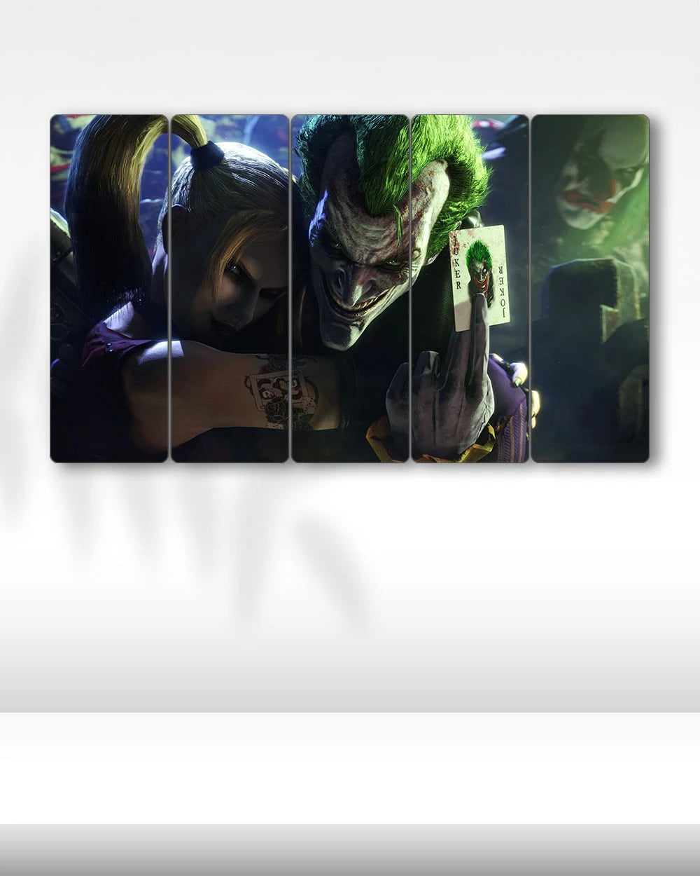 Joker, Harley Quinn, Kart - 5 Parçalı Tablo