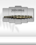 Toyota Corolla Evrimi - 5 Parçalı Araba Tablo