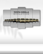 Toyota Corolla Evrimi - 5 Parçalı Araba Tablo