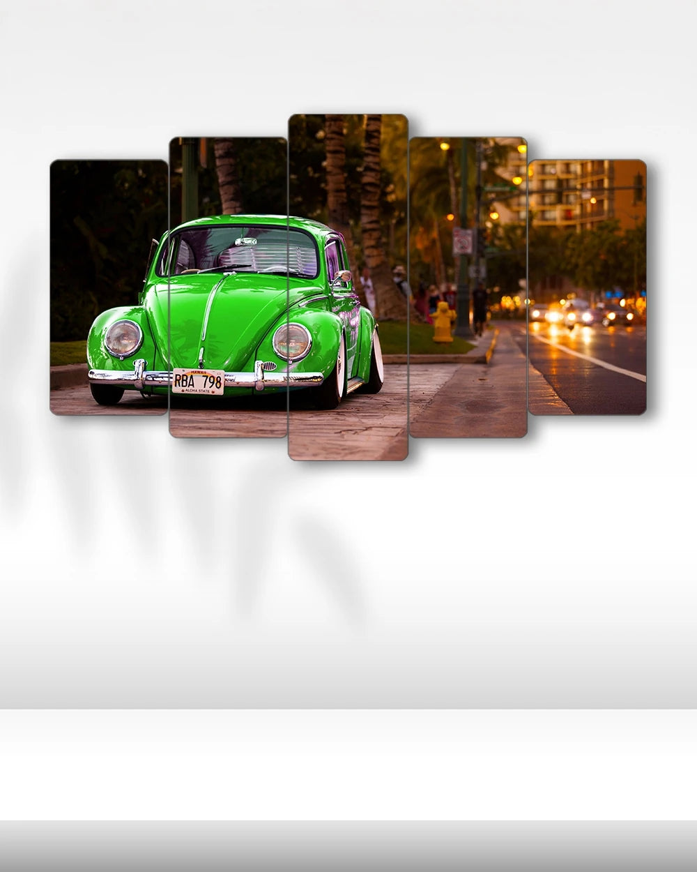Yeşil Vosvos - 5 Parçalı Araba Tablo