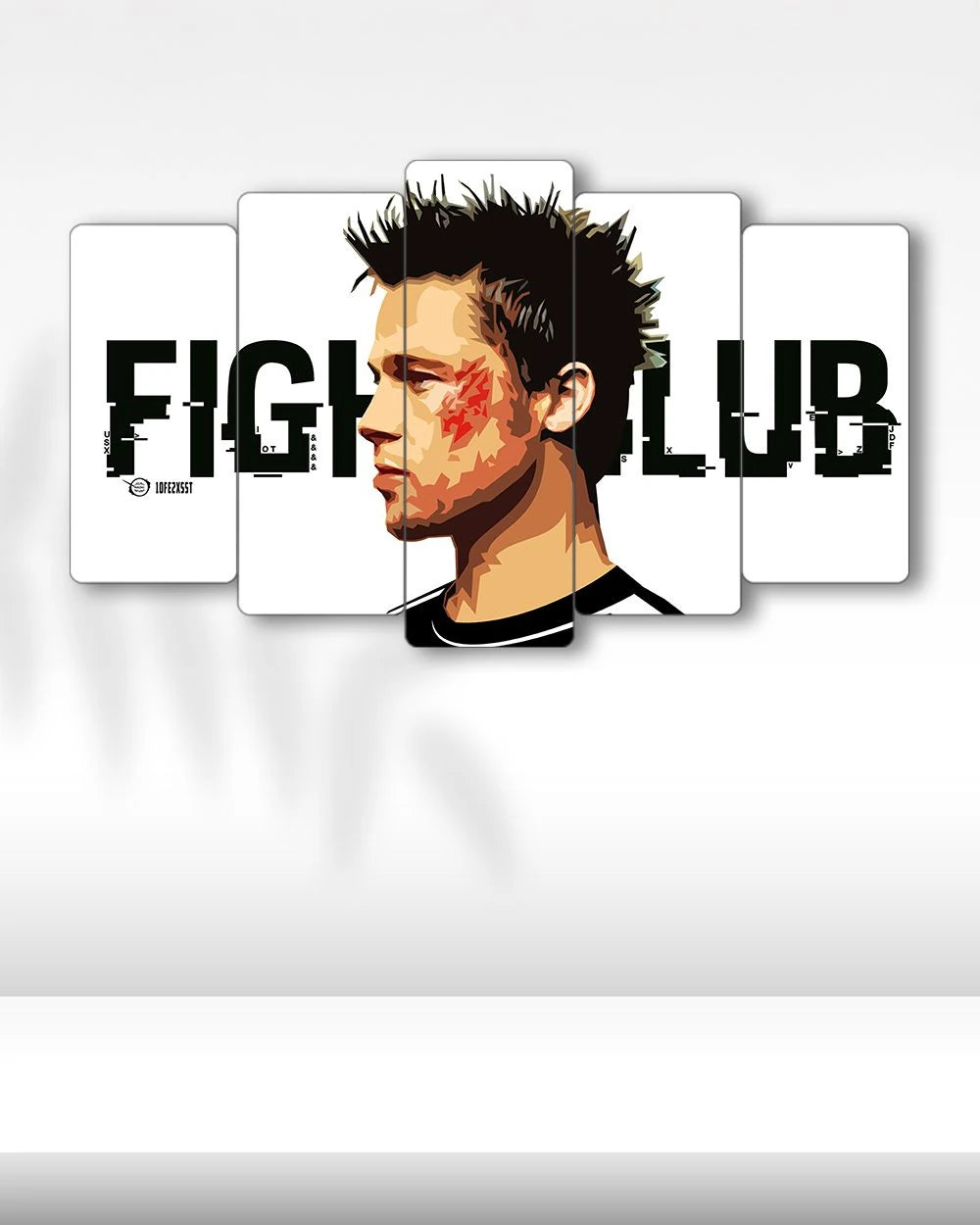 Fight Club, Brad Pitt İllüstrasyon - 5 Parçalı Tablo