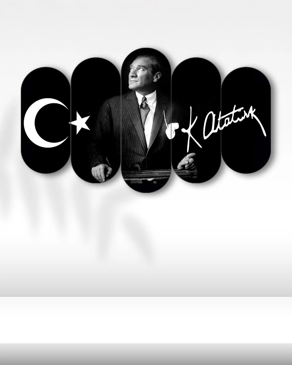 Atatürk ve Ay Yıldız - 5 Parçalı Tablo